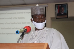 H.E Alhaji Bello Muhammad Matawalle delivering his lecture