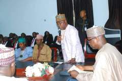 Commandant NISS Alh. A. S. Adeleke, fsi, mni addressing the audience in the office the Niger State Governor